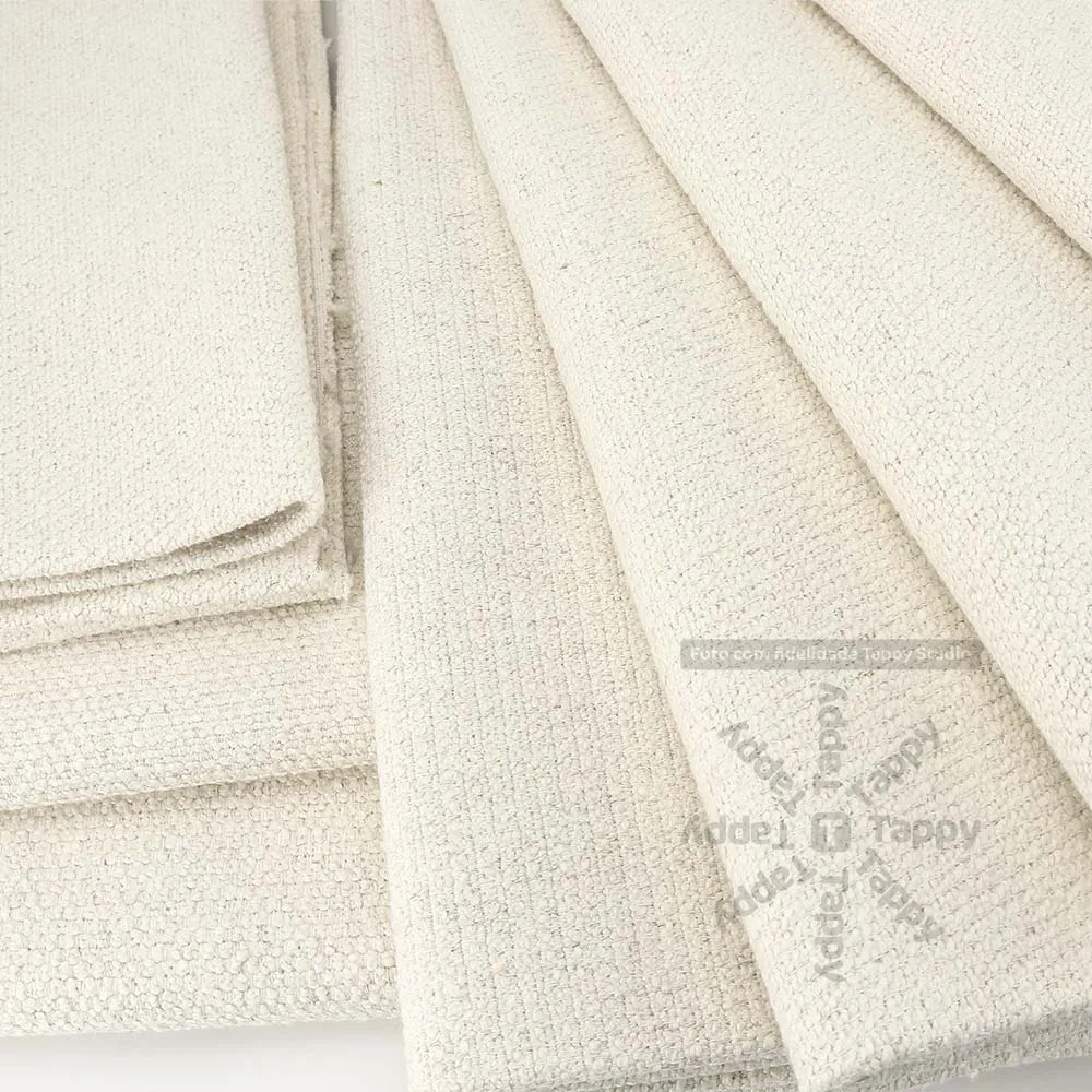 Tecido Bouclé Étienne Natural Off White ou Cinza Mescla 140cm - Image 6